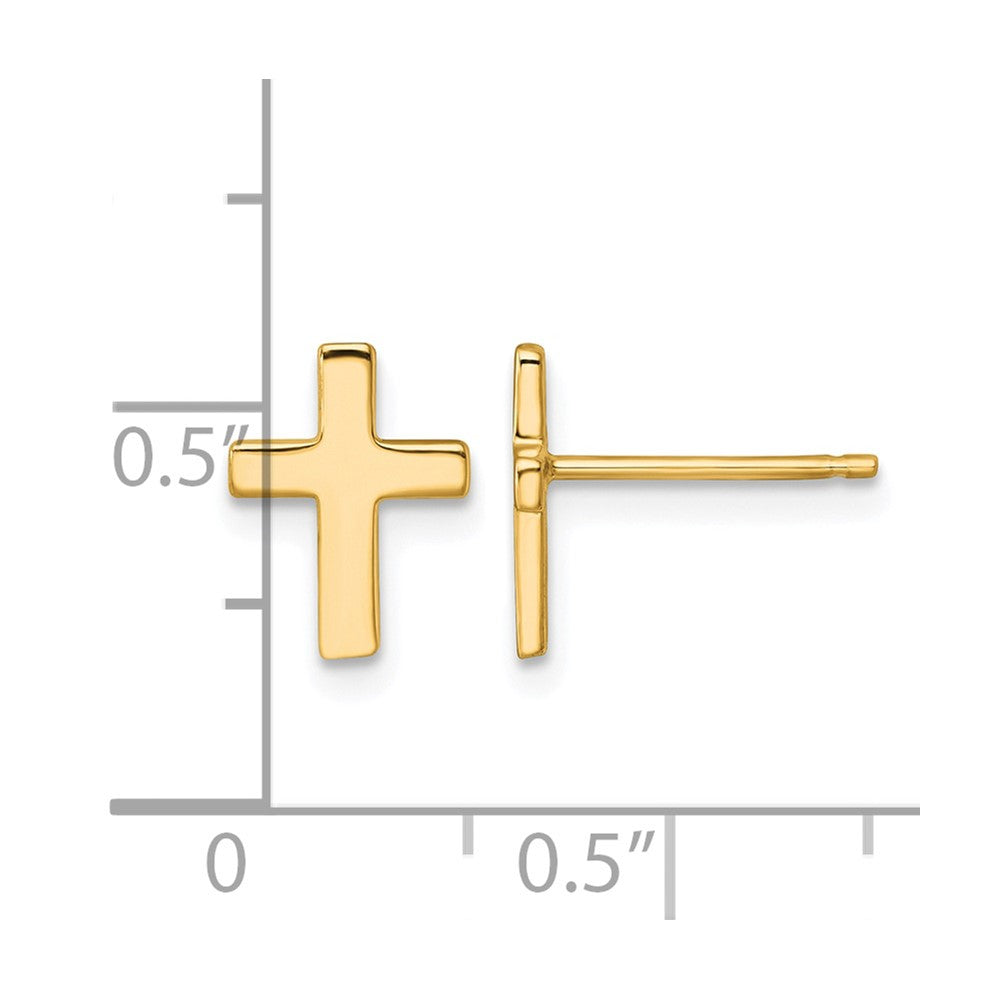 14k Polished Cross Post Earrings
