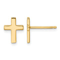 14k Polished Cross Post Earrings