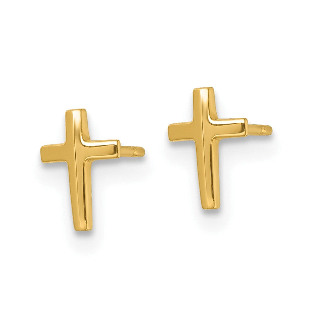 14k Polished Latin Cross Post Earrings