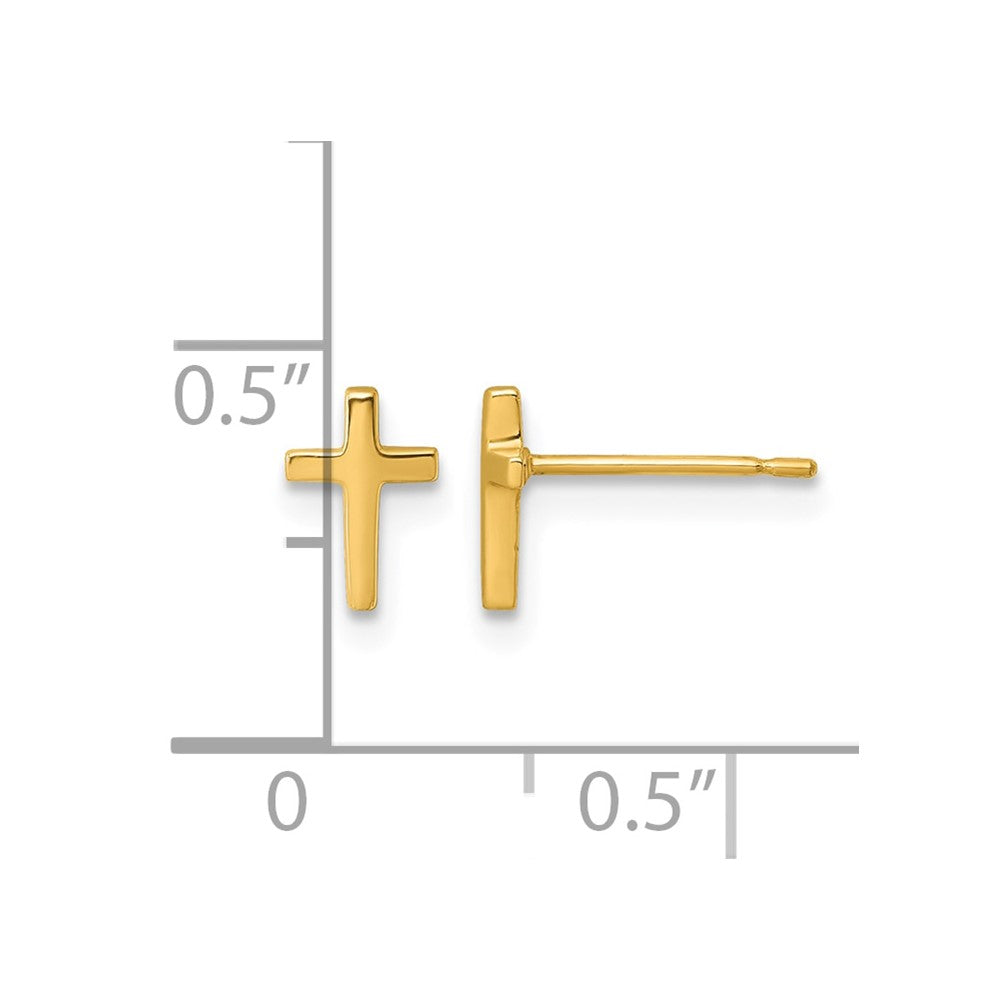 14k Polished Latin Cross Post Earrings