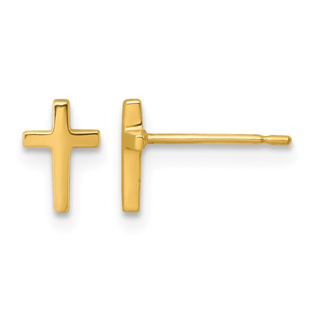 14k Polished Latin Cross Post Earrings