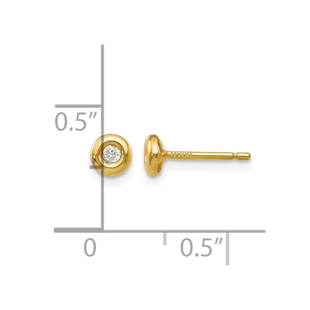 14k Polished CZ Earrings