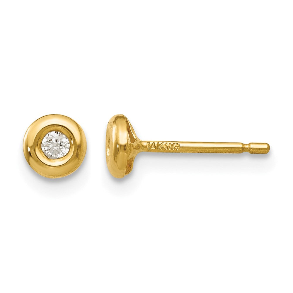 14k Polished CZ Earrings