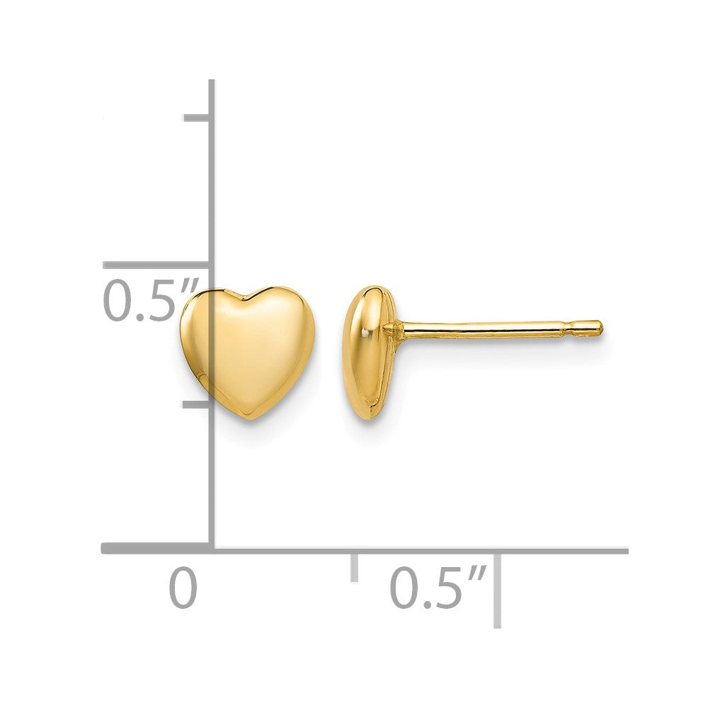 14K Polished Heart Post Stud Earrings