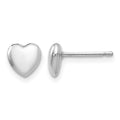 14k White Gold Heart Post Stud Earrings