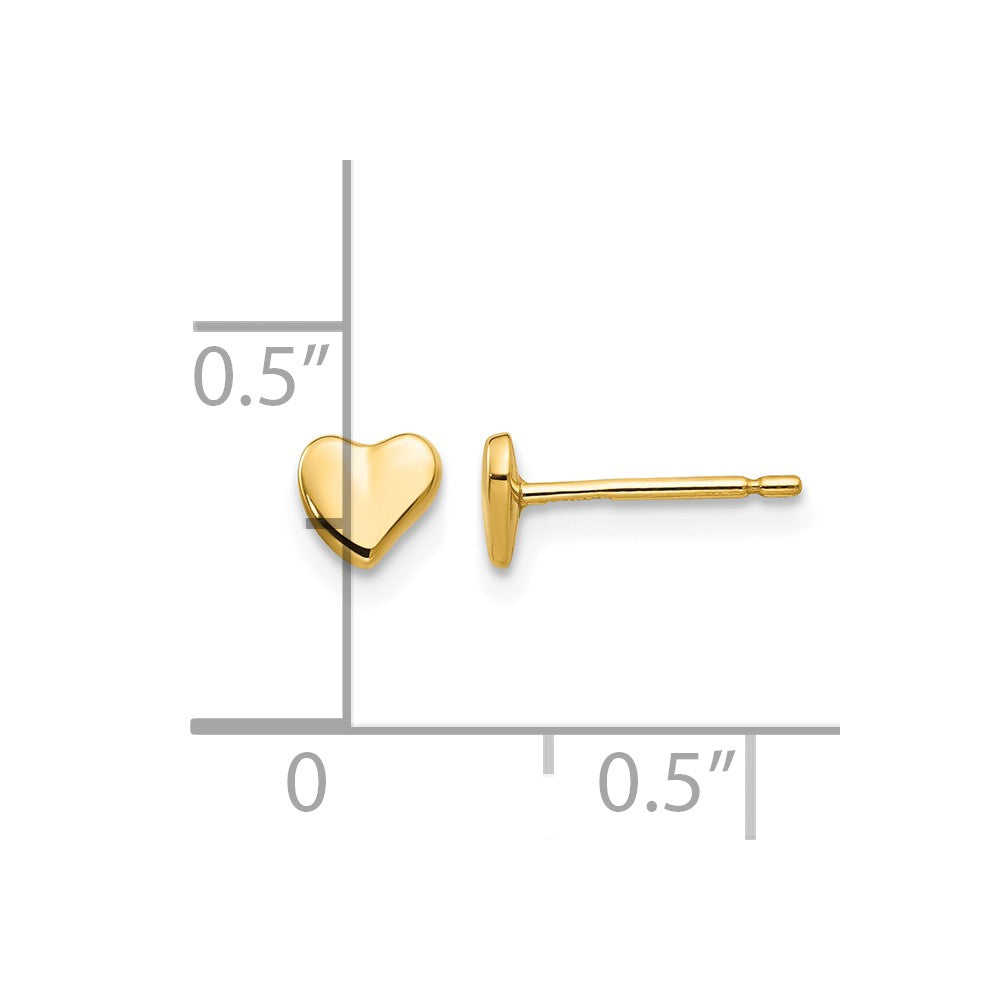 14K Polished Heart Post Stud Earrings