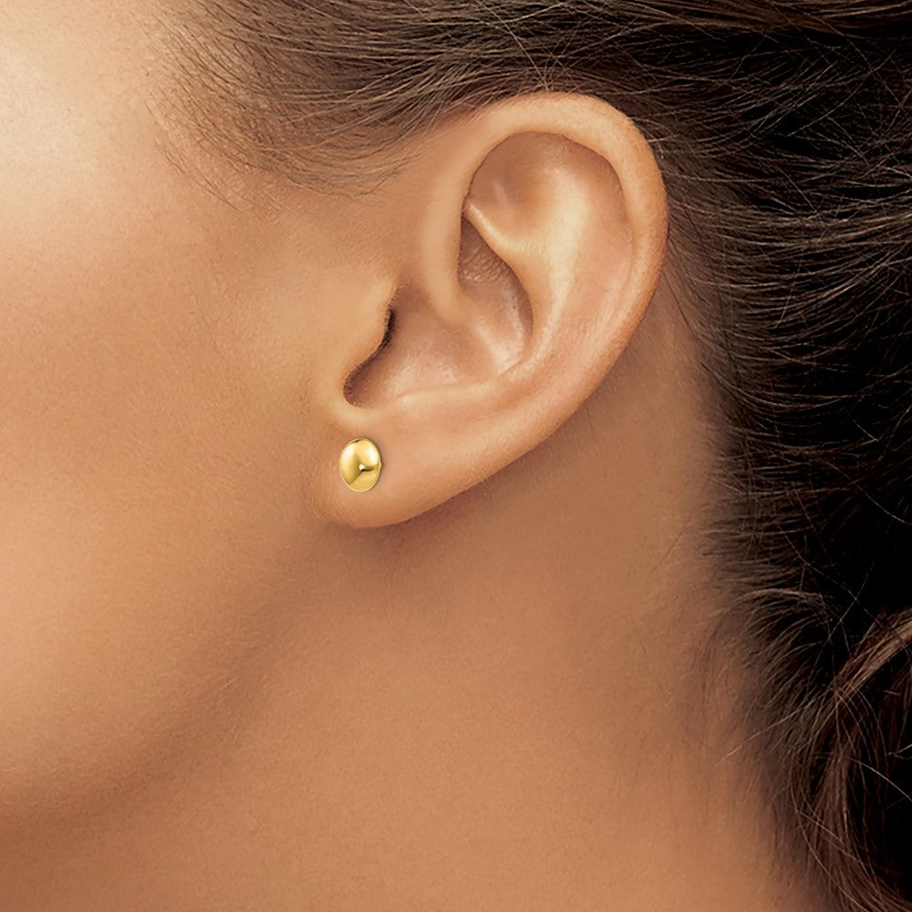 14k 7mm Polished Round Button Post Earrings