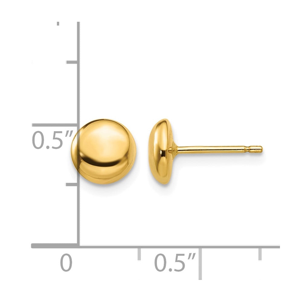 14k 7mm Polished Round Button Post Earrings