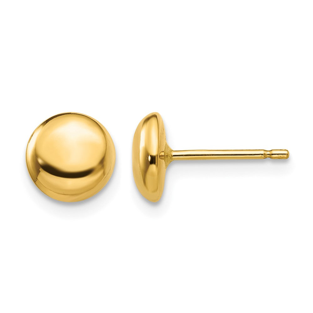 14k 7mm Polished Round Button Post Earrings