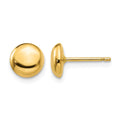 14k 7mm Polished Round Button Post Earrings