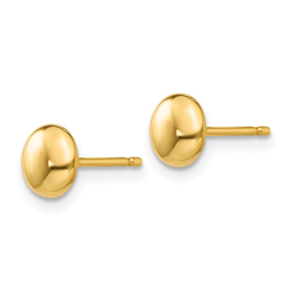 14k 6mm Polished Button Post Earrings