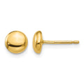 14k 6mm Polished Button Post Earrings
