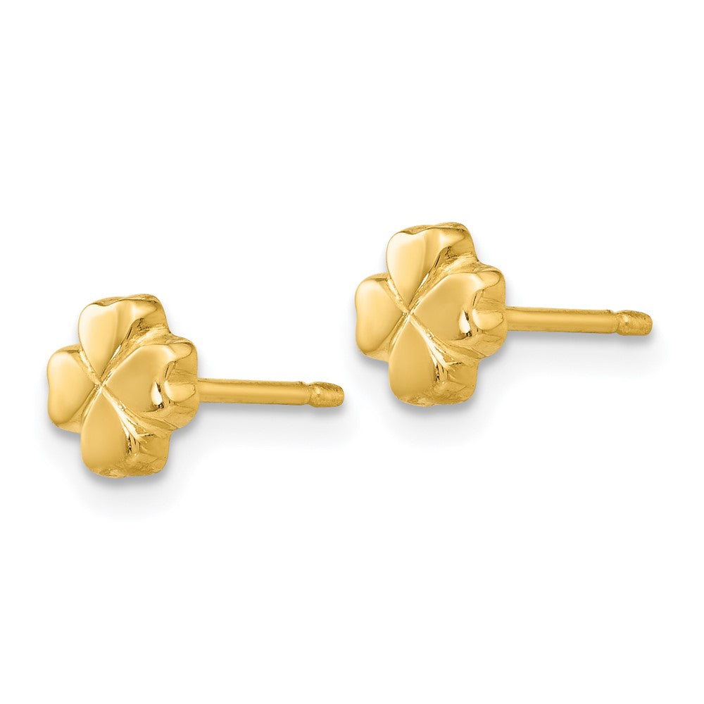 14k Polished 4-Leaf Clover Post Earrings