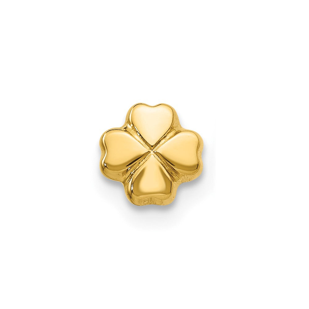 Single 14k Polished 4-Leaf Clover Post Earring