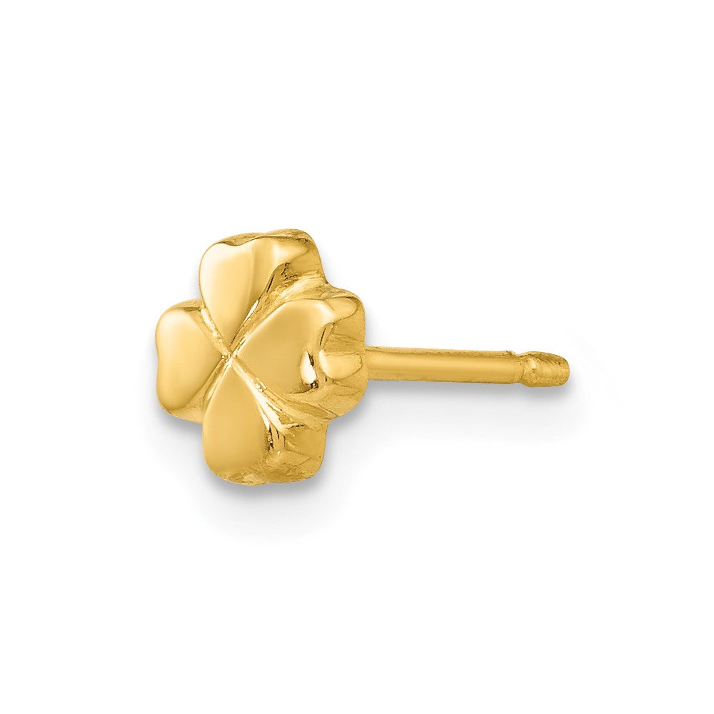 Single 14k Polished 4-Leaf Clover Post Earring