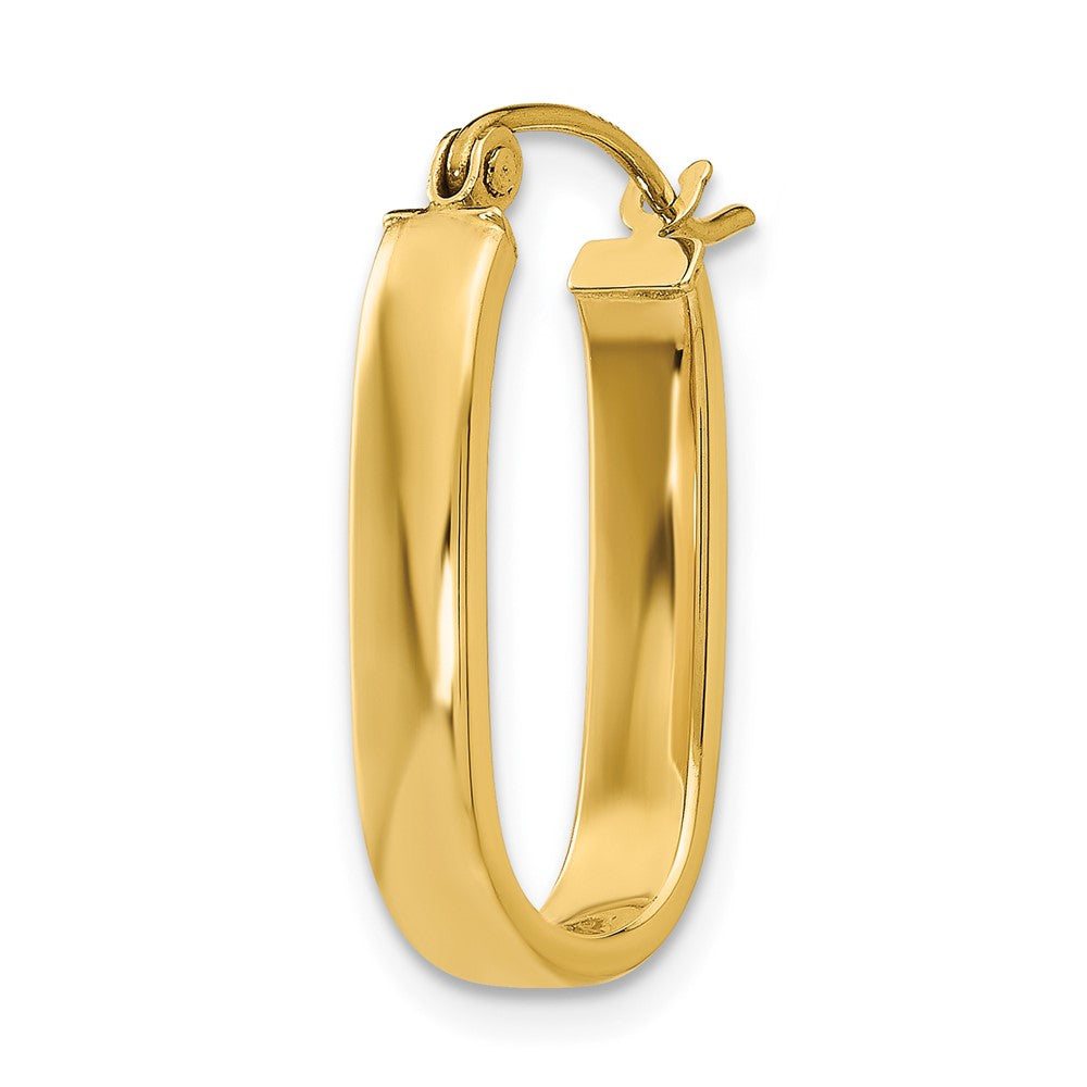 Single 14k Polished 3.5mm Oval Hoop Earring