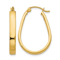 14k Polished 3.5mm Oval Hoop Earrings