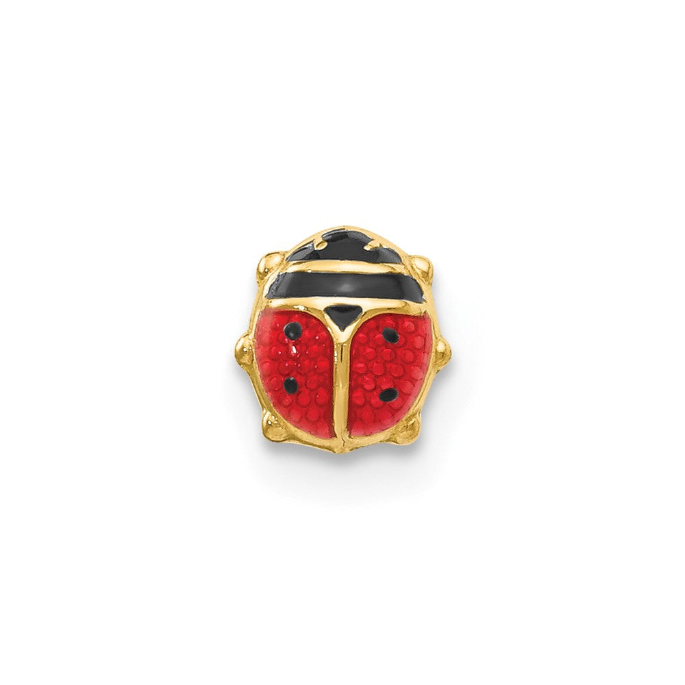 Single 14k Enameled Ladybug Earring