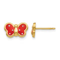14k Enameled Butterfly Earrings