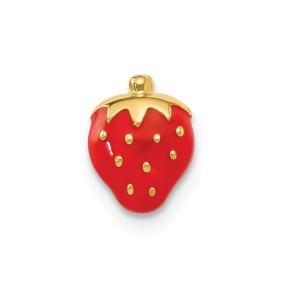 Single 14k Enameled Strawberry Earring