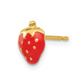 Single 14k Enameled Strawberry Earring
