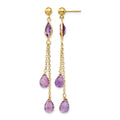 14k Amethyst Post Dangle Earrings