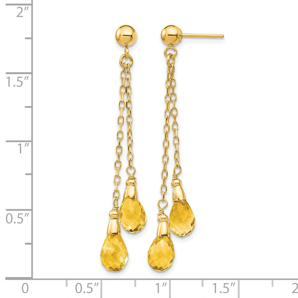 14k Citrine Dangle Earrings