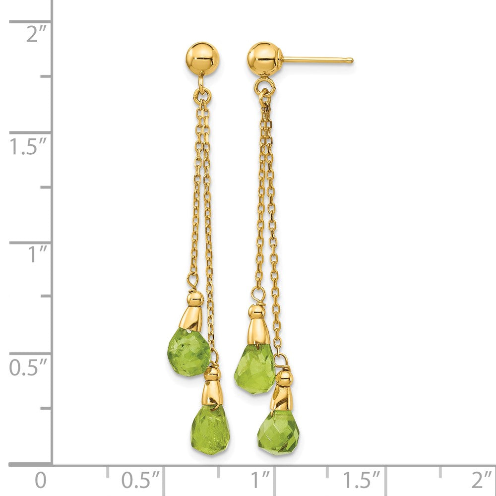 14k Peridot Dangle Earrings