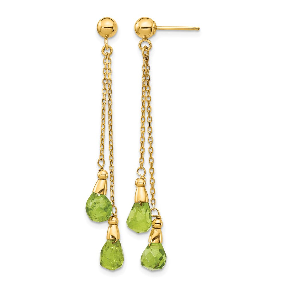 14k Peridot Dangle Earrings