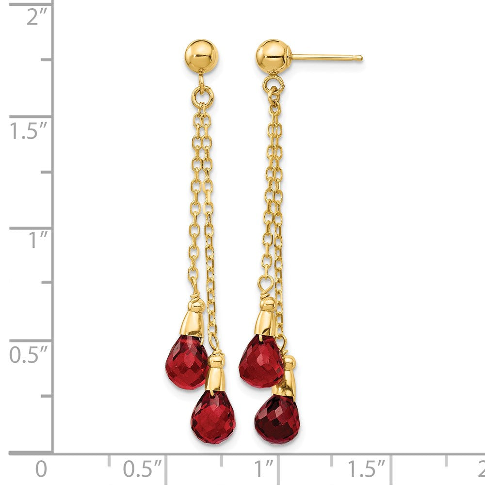 14k Garnet Dangle Earrings