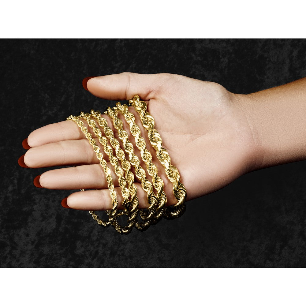 14k 12.0mm D/C Rope Fancy Lobster Clasp Chain