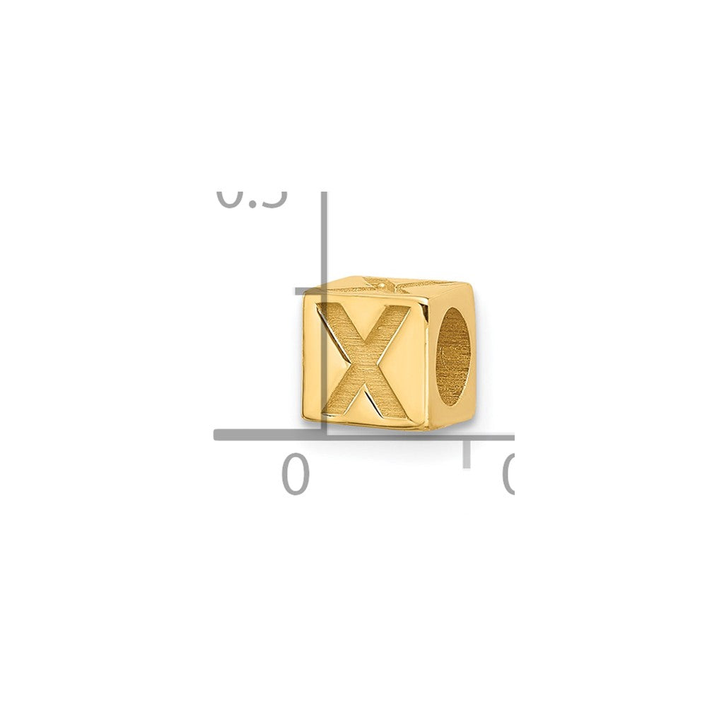 14ky Alphabet Bead Letter X