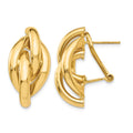 14k Swirl Omega Back Post Earrings