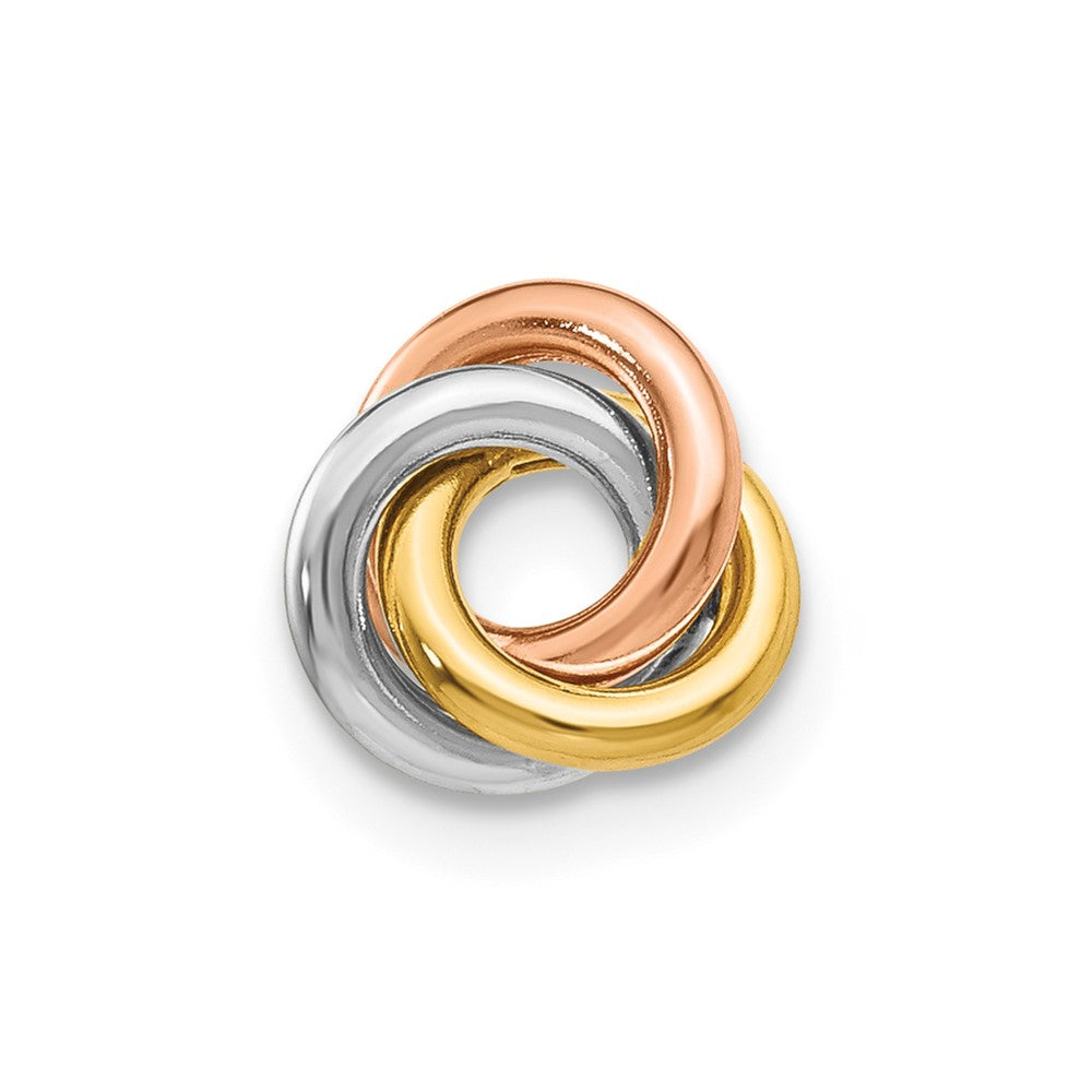 Single 14k Tri-color Twisted Knot Post Earring