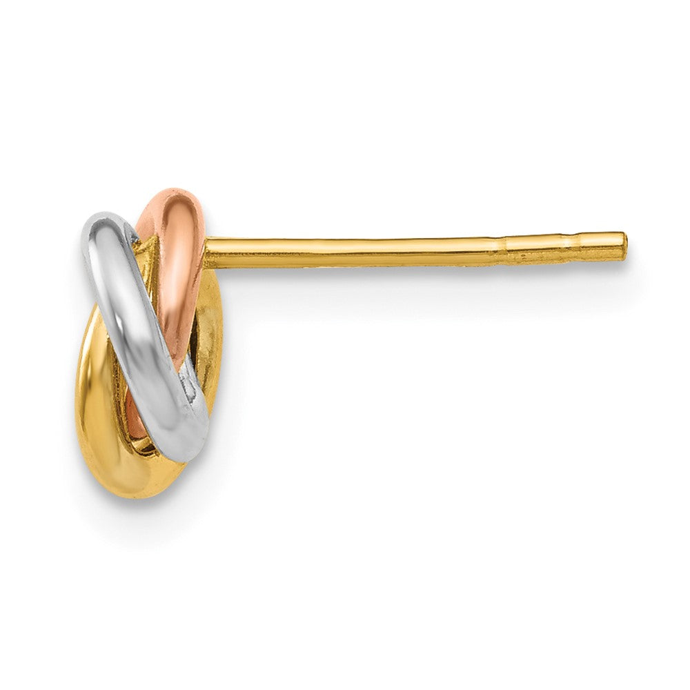 Single 14k Tri-color Twisted Knot Post Earring