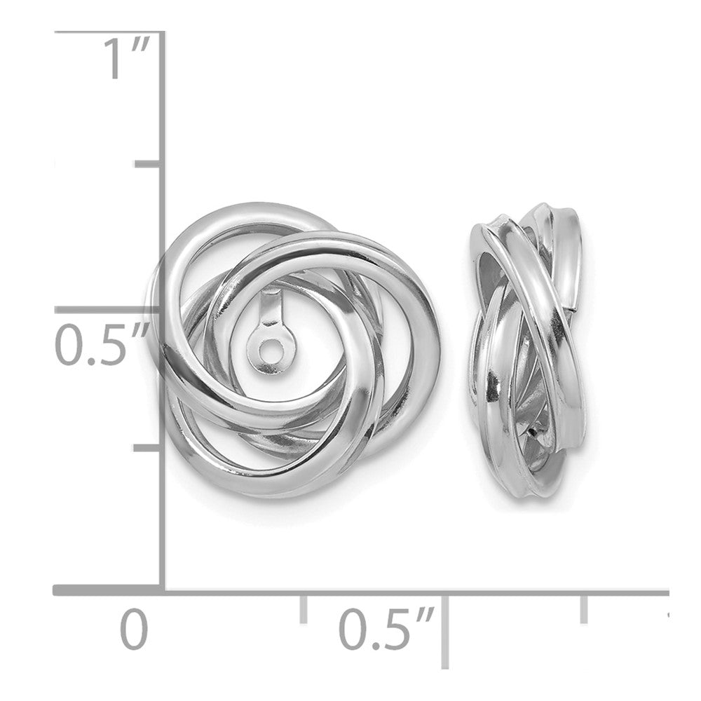 14K White Gold Polished Love Knot Earring Jackets
