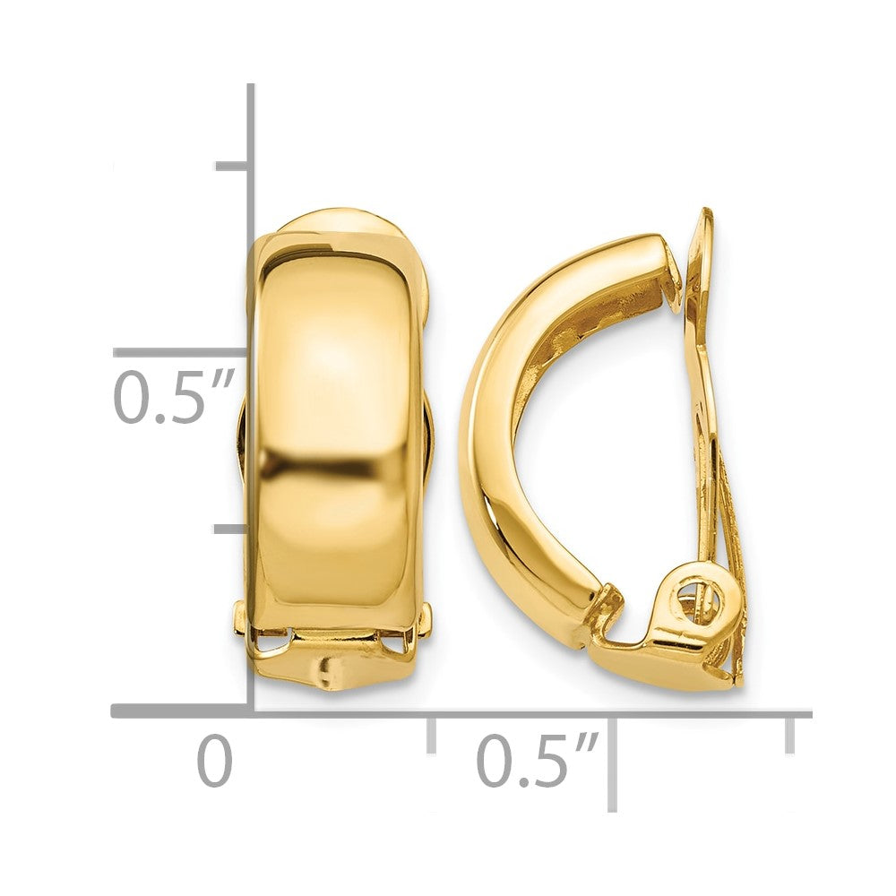 14k Non-Pierced Polished Earrings