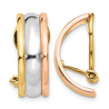 14k TRI COLOR NON-PIERCED EARRINGS