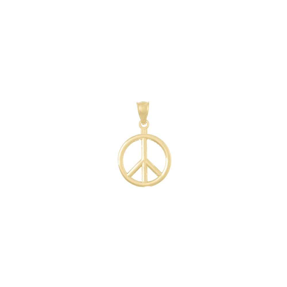 10K 3D Peace Symbol Pendant