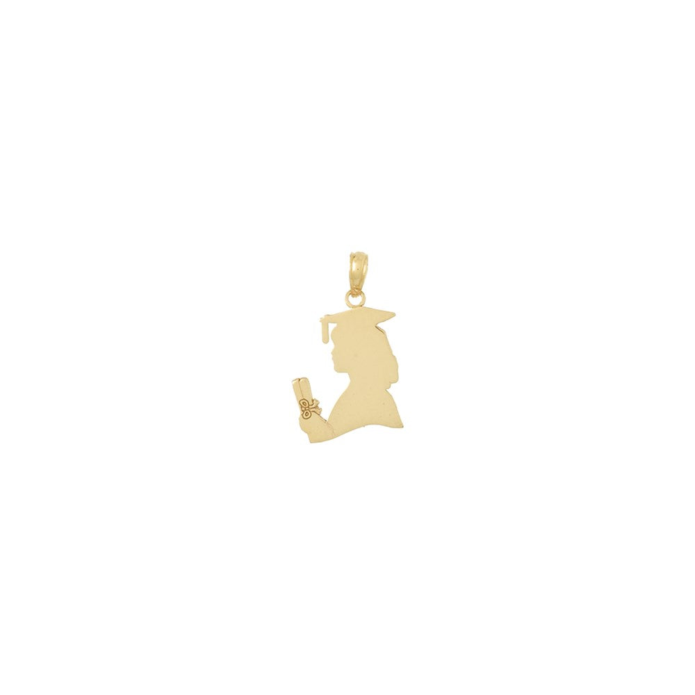 10k Polished Female Graduation Profile Charm